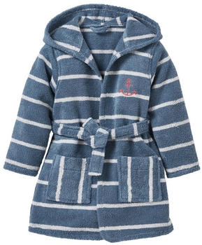 Vertbaudet Kinder Bademantel blau/weiß gestreift