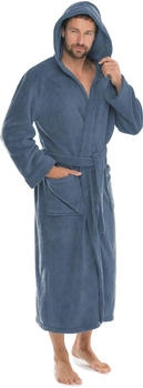 CelinaTex Florida Bademantel ikrofaser 260g/m² Kapuze indigoblau