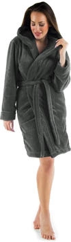 CelinaTex Korfu Bademantel herpa-Fleece 260 g/m² Kapuze kurz anthrazit