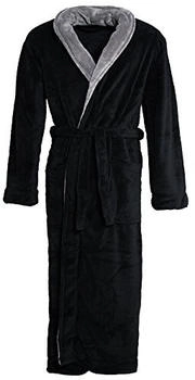 CelinaTex Nevada Bademantel Mikrofaser 280g/m² Schalkragen schwarz/anthrazit