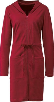Erwin Müller Leichtfrottier Damen-Bademantel Limbach mit Kapuze rot