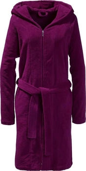 Erwin Müller Velours Unisex-Bademantel Balingen mit Kapuze rot