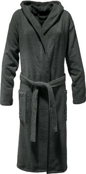 Erwin M&uuml;ller Walk-Frottier Unisex-Bademantel Achberg mit Kapuze grau