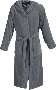 Erwin M&uuml;ller Walk-Frottier Unisex-Bademantel Heidelberg mit Kapuze grau