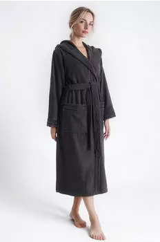 Bruno Banani Damenbademantel Clement anthrazit, L:120cm