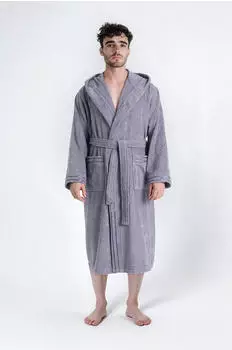 Bruno Banani Herrenbademantel Clement grau, L:120cm
