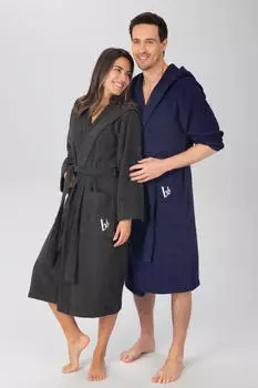 Bruno Banani Unisex-Bademantel Robby anthrazit, L:120cm