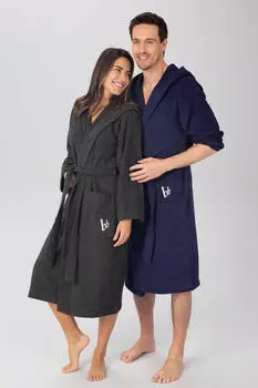 Bruno Banani Unisex-Bademantel Robby marine, L:120cm
