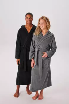 Bruno Banani Unisex-Bademantel Robby schwarz, L:134cm