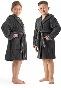 Bruno Banani Kinderbademantel Danny anthrazit, L:91cm