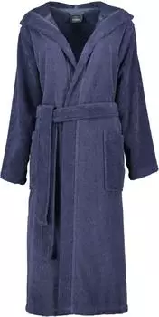 Caw&ouml; Damen-Bademantel Kapuze 827-17 Blau