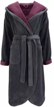Vossen Damen-Bademantel Carmen graphit/elderberry