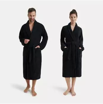 Möve Homewear Schalkragenmantel schwarz black (199)