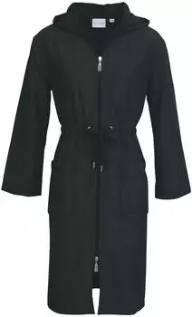 Carl Ross Unisex-Bademantel 35410, Midilänge, Baumwoll-Mix, Kapuze, Reißverschluss, Midilänge,besonders pflegeleicht, night blue