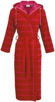 Carl Ross Damenbademantel 430300, Langform, Velours, Kapuze, G&uuml;rtel
