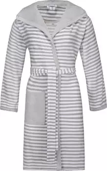 Esprit Bademantel Striped Hoody steingrau