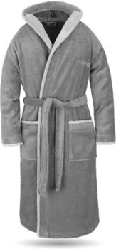 Normani Unisex Baumwoll-Bademantel Rob grau/hellgrau