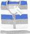 Aquarti Damen Bademantel mit Reißverschluss Kurz Streifenmuster blau