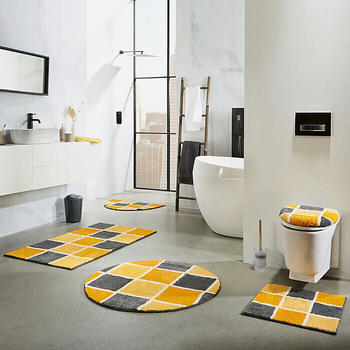 REDBEST WC-Deckelbezug Los Angeles gelb/grau 47x50 cm