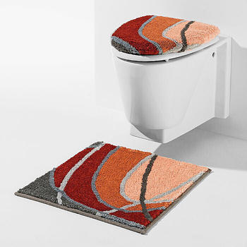 REDBEST WC-Vorlage Lynn orange/grau 50x50 cm