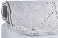 Joop! Badteppich Dash, Silber, Hellgrau, Textil, Schriftzug, rechteckig, 55x85...