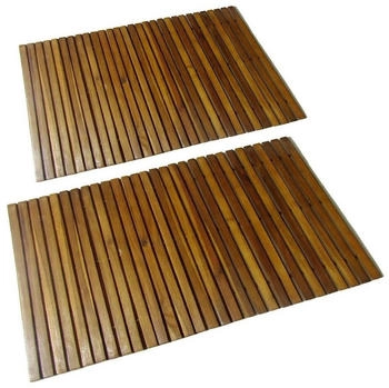 vidaXL 2 Stk. Akazienholz Badematte (9839.271768)