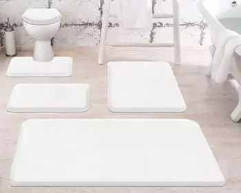 Grund WC-Vorleger MELANGE wei&szlig; 50x60 cm ohne Ausschnitt