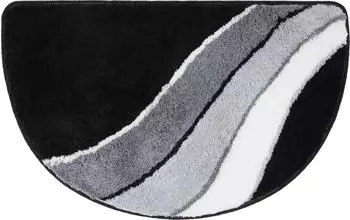 Erwin Müller Duschvorlage Veria halbrund 50x80 cm grau-schwarz