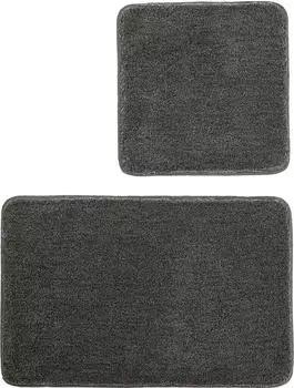 Kleine Wolke Badteppich-Set RELAX Anthrazit Set 2-teilig mit 50x50cm und 55x85cm