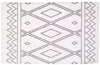 Homescapes Badematte Boho-Muster, Baumwolle, schwarz-wei&szlig;, 50x80cm
