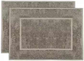 ZOLLNER Badematte 50x70cm, 100% Baumwolle, fango, 2er-Set