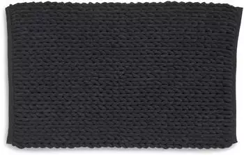 Kela Marie Badematte 50x80cm schwarz, rutschfest, Strickstruktur (23778)