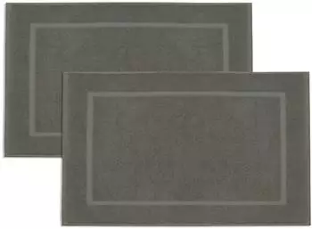 ZOLLNER Badematte 2er-Set 100% Baumwolle 50x80cm taupe