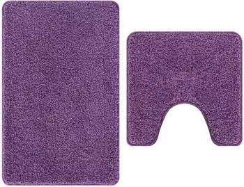 vidaXL Anti-Rutsch-Badematten-Set 2-teilig, lila, PP (4019862)