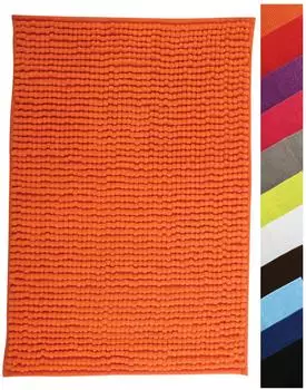 MSV Badteppich Chenille Mikrofaser, orange, 60x90cm (141632)