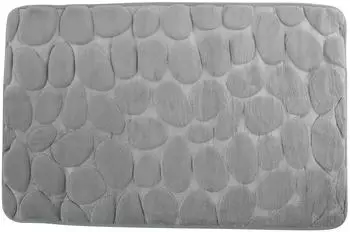 MSV Pebble Badematte Mikrofaser, hellgrau, 40x60cm (141067)