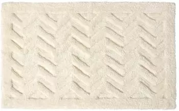 Homescapes Badematte Chevron-Muster, Hochflor, wei&szlig;, 50x80cm