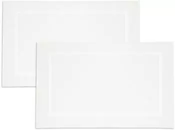 ZOLLNER Badematte 2er-Set 100% Baumwolle 750g/m&sup2; wei&szlig; 50x80cm