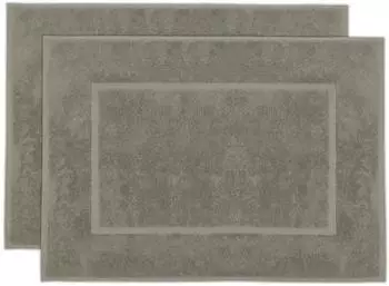 ZOLLNER Badematte 50x70cm, 100% Baumwolle, taupe (2er-Set)