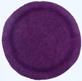 Homescapes Runde Badematte, wendbar, 100% Baumwolle, lila, 80cm