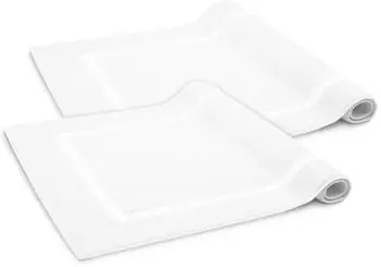 ZOLLNER Badematte 2er-Set, 100% Baumwolle, 50x80cm, wei&szlig;