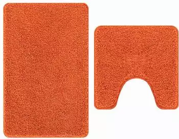 vidaXL Anti-Rutsch-Badematten-Set 2-tlg., orange, PP, 50x50cm