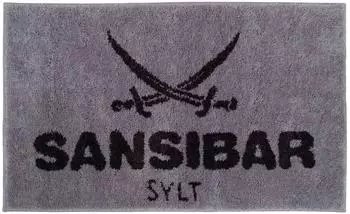 Sansibar Badematte Sansibar Logo 60x100cm, silber/anthrazit, Polyacryl
