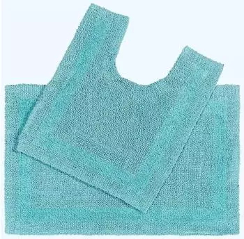 Homescapes Badgarnitur 2-tlg., Baumwolle, aqua (BT1181)