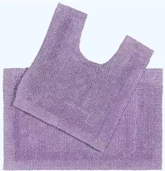Homescapes Badmatten-Set 2-teilig, 100% Baumwolle, wendbar, flieder (BT1184)