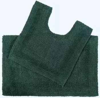 Homescapes Badematten-Set, wendbar, 1600g/m² 100% Baumwolle, waldgrün