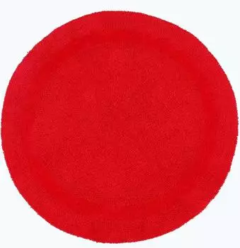 Homescapes Runde Badematte, wendbar, 100% Baumwolle, rot, 80cm