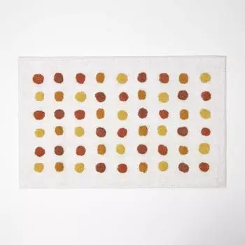 Homescapes Badematte Polka Dots senfgelb-wei&szlig;, Baumwolle, 50x80cm