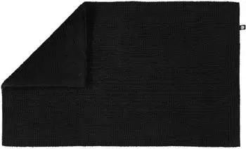 Rhomtuft Badteppich Pur 100% Baumwolle, schwarz, 50x75cm