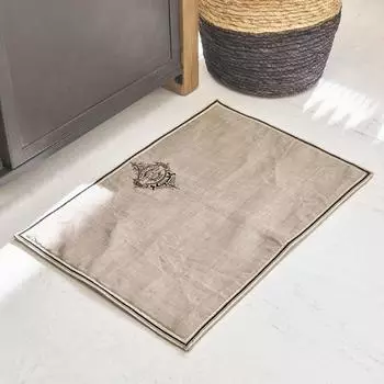 Loberon Rania Badematte Baumwolle/Leinen, beige (1689531)